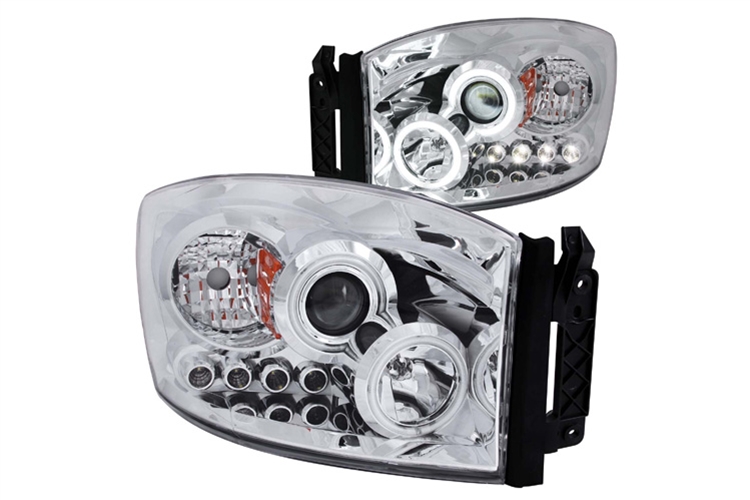 Chrome CCFL Projector Headlights With LEDs 06-08 Dodge Ram